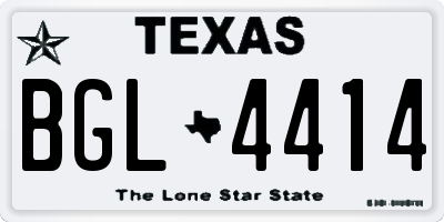 TX license plate BGL4414