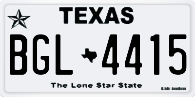 TX license plate BGL4415