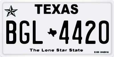 TX license plate BGL4420
