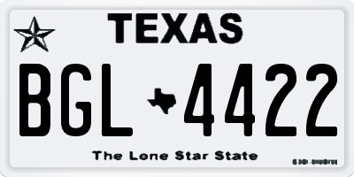 TX license plate BGL4422