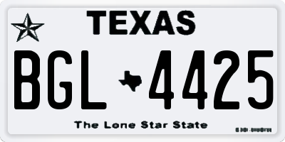 TX license plate BGL4425