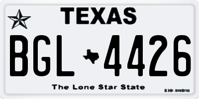 TX license plate BGL4426