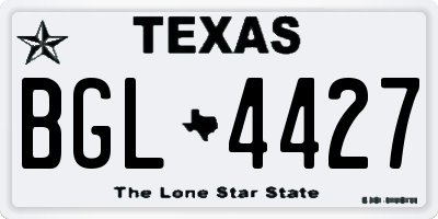 TX license plate BGL4427