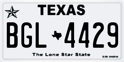TX license plate BGL4429