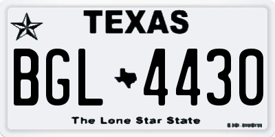 TX license plate BGL4430