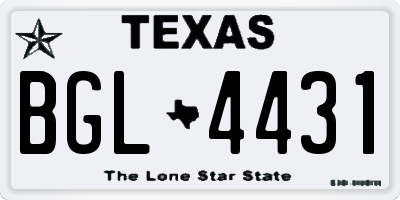 TX license plate BGL4431