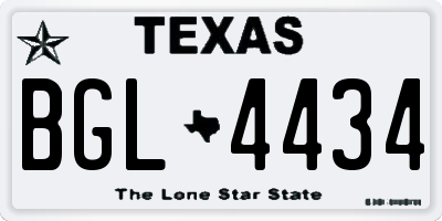 TX license plate BGL4434