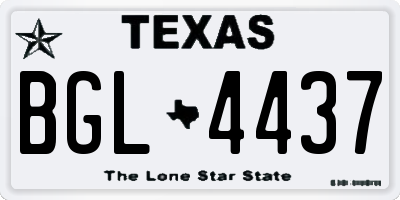 TX license plate BGL4437