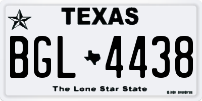 TX license plate BGL4438
