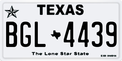 TX license plate BGL4439