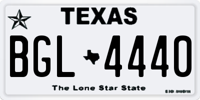 TX license plate BGL4440