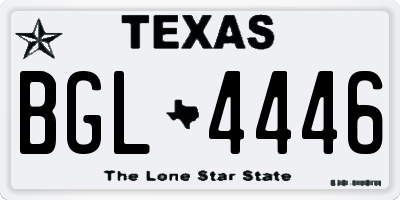 TX license plate BGL4446