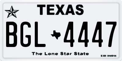 TX license plate BGL4447
