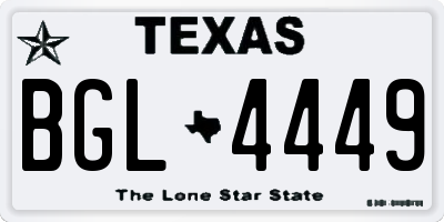 TX license plate BGL4449