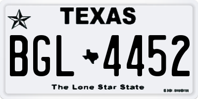 TX license plate BGL4452