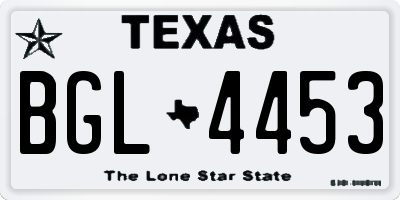TX license plate BGL4453