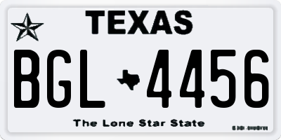 TX license plate BGL4456