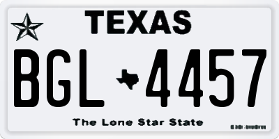 TX license plate BGL4457