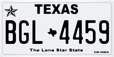 TX license plate BGL4459