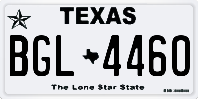 TX license plate BGL4460