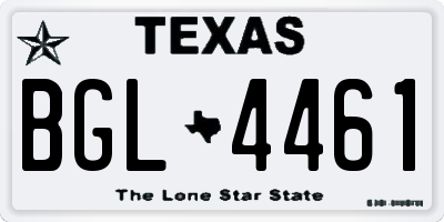 TX license plate BGL4461
