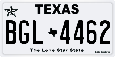 TX license plate BGL4462