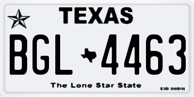 TX license plate BGL4463