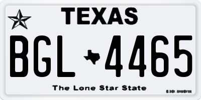 TX license plate BGL4465