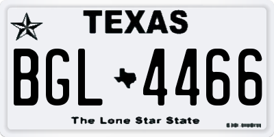 TX license plate BGL4466