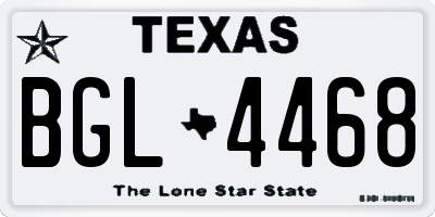 TX license plate BGL4468