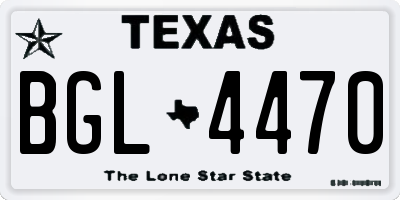 TX license plate BGL4470