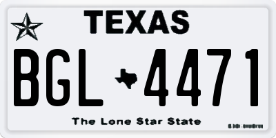 TX license plate BGL4471