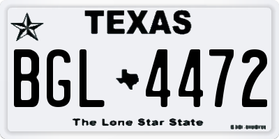 TX license plate BGL4472
