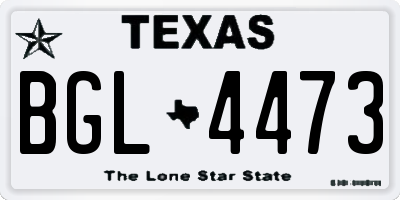 TX license plate BGL4473