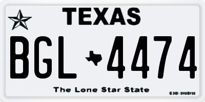 TX license plate BGL4474