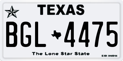 TX license plate BGL4475