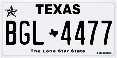 TX license plate BGL4477