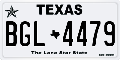 TX license plate BGL4479