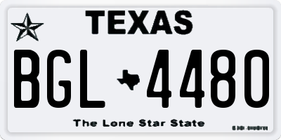TX license plate BGL4480