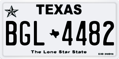 TX license plate BGL4482