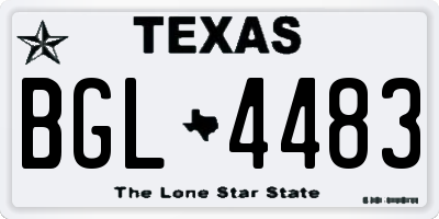TX license plate BGL4483