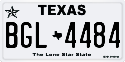 TX license plate BGL4484