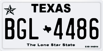 TX license plate BGL4486