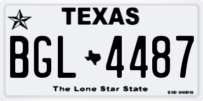 TX license plate BGL4487