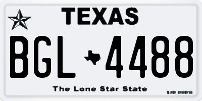 TX license plate BGL4488