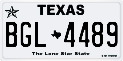 TX license plate BGL4489