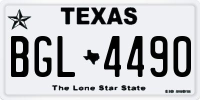 TX license plate BGL4490