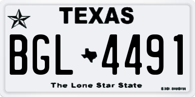 TX license plate BGL4491