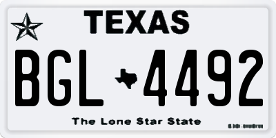 TX license plate BGL4492