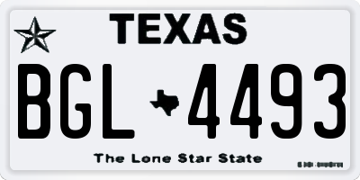 TX license plate BGL4493